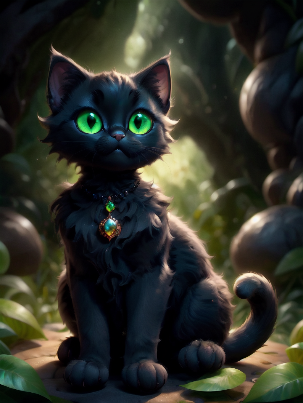 black cat precious jewelry green eyes full length 20231014092919.png